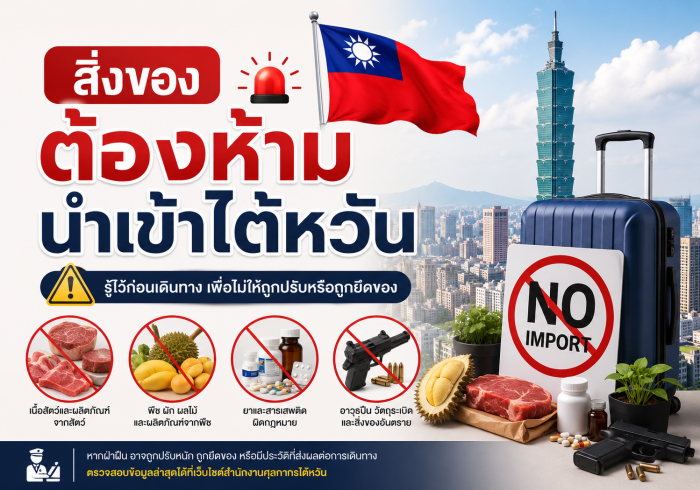 สิ่งของต้องฟ้ามนำเข้าไต้หวัน