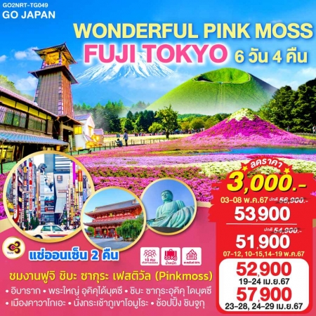 ทัวร์ญี่ปุ่น AJP75-20 WONDERFUL PINK MOSS FUJI TOKYO (140567)
