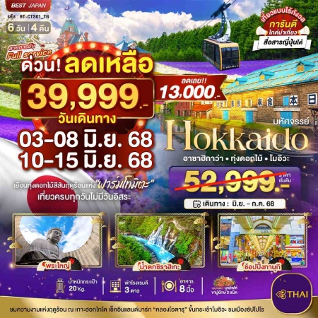 ทัวร์ฮอกไกโดบินTG 