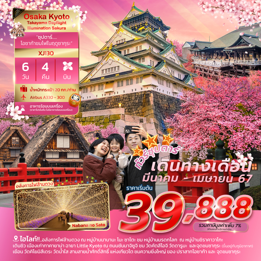 ทัวร์โอซาก้า ชมซากุระ2024