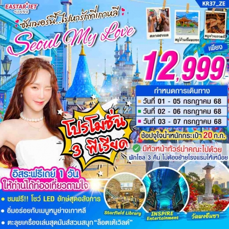 ทัวร์เกาหลี AKR08-02 SEOUL MY LOVE ฟรีเดย์ 1 วัน บิน ZE KR37 (030768)