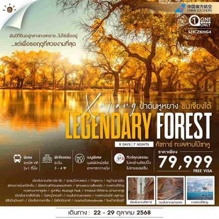 ทัวร์จีน ACH41-01 ซินเจียงใต้ คัชการ์ ทะเลสาบไป๋ซาหู ป่าต้นหูหยาง (221068)