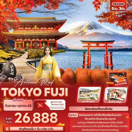 ทัวร์ญี่ปุ่น AJP72-19 Autumn Red TOKYO FUJI  ฟรีเดย์ 1 วัน JXJ220 (251068)
